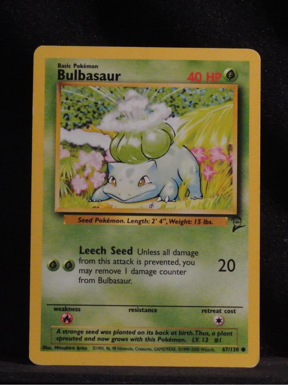 Pokemon Base Set Vintage Bulbasaur Trading Card - Base Set 2